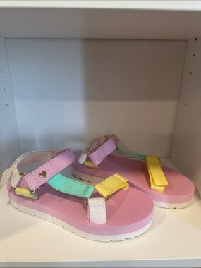 Stoney Clover Lane Pink, Yellow, Mint Pastel Strap Sandal